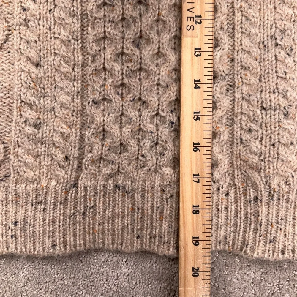 Aran Crafts‎ Ireland Sweater Womens XSmall Oatmeal Fleck Fisherman Donegal Wool